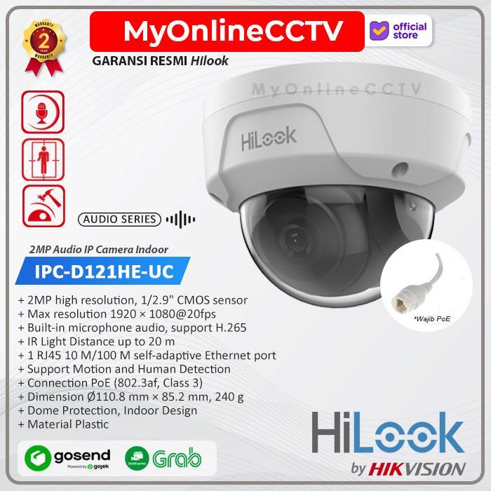 IPC-D121HE-UC HILOOK 2MP Audio Fixed Dome PoE IP Network Camera โดย Hikvision