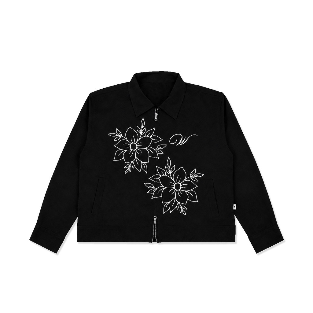 Welldone Work Jacket Boxy - FLOURIST สีดํา Unisex