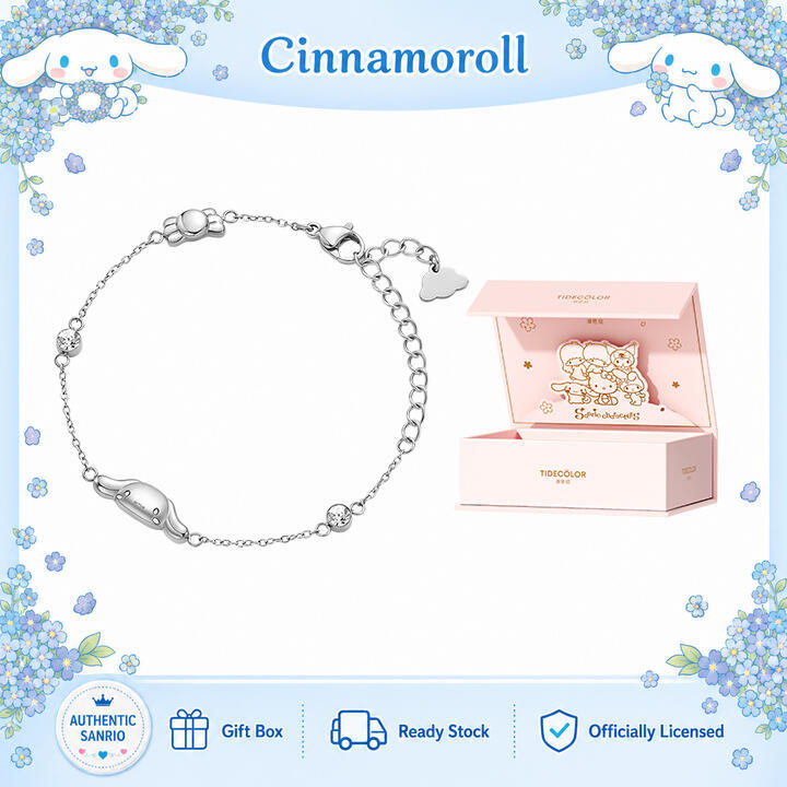 ZGO Sanrio Cinnamoroll กำไลมือ สำหรับผู้หญิง เครื่องประดับสไตล์ลักซ์เบา ดีไซน์ไม่เหมือนใคร ประณีตสง่างาม ของขวัญคริสต์มาส พร้อมกล่องของขวัญ 6003