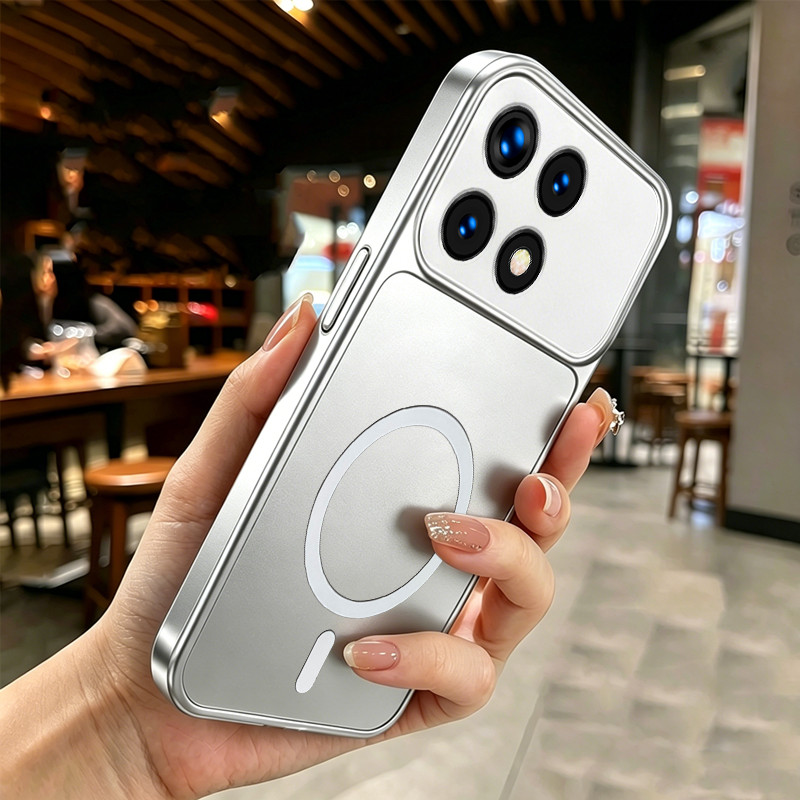 สําหรับ poco x6 F6 M6 F7 M7 F8 PRO 4G redmi 13c 5g F8 ULTRA 5G โทรศัพท์กรณี Softcase กันกระแทกความงาม Matte โลหะเงินสําหรับสาวแม่เหล็ก DSCBS1 ราคาถูก Shopee Lazada