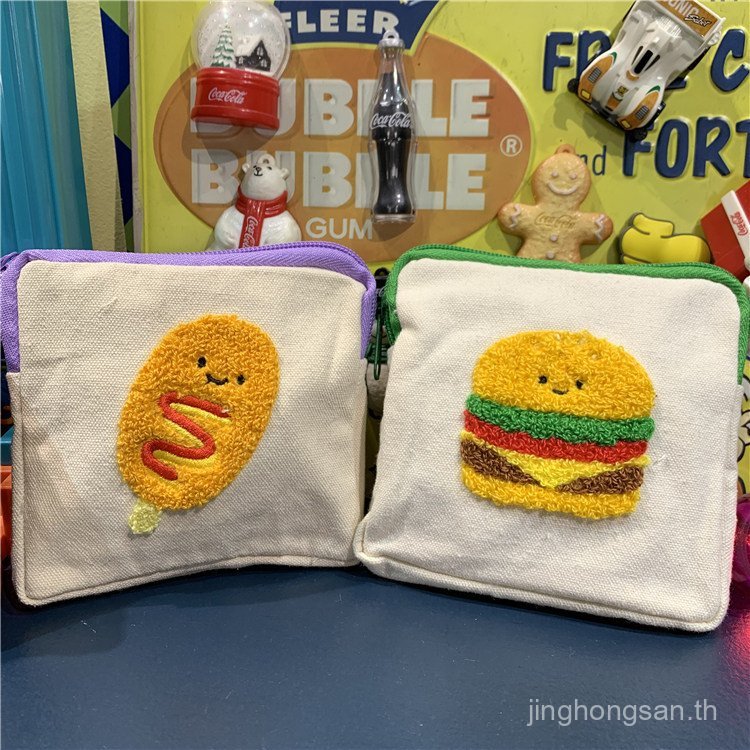 Peas Eye Instant Food Qual Burger Bag French Fries Square Small Bag Zipper Bag Canvas Bag 86IT