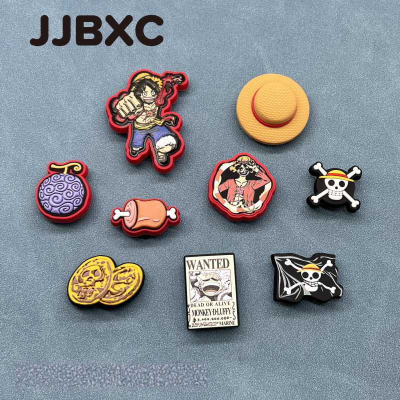 JJBXC ตัวติดรองเท้า ลายฮีโร่ทะเลการ์ตูนน่ารัก DIY จิ๊บบิทตกแต่งรองเท้าหัวโต