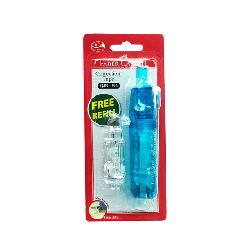 เทปลบคำผิด+รีฟิลล์ 5มมx6ม. ฟ้า Faber-Castell สีน้ำเงิน QJR-506