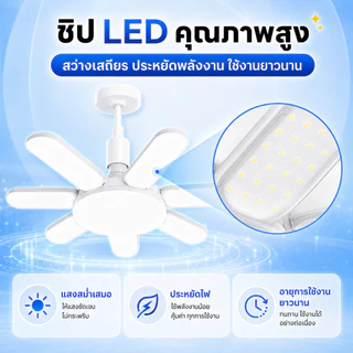 8+1แฉกหลอดไฟ LED 250W ทรงใบพัด(ไม่รวมขั้ว) พับเก็บได้ Deformable lamp ประหยัดพลังงานไฟ ปรับมุมโคมไฟได้