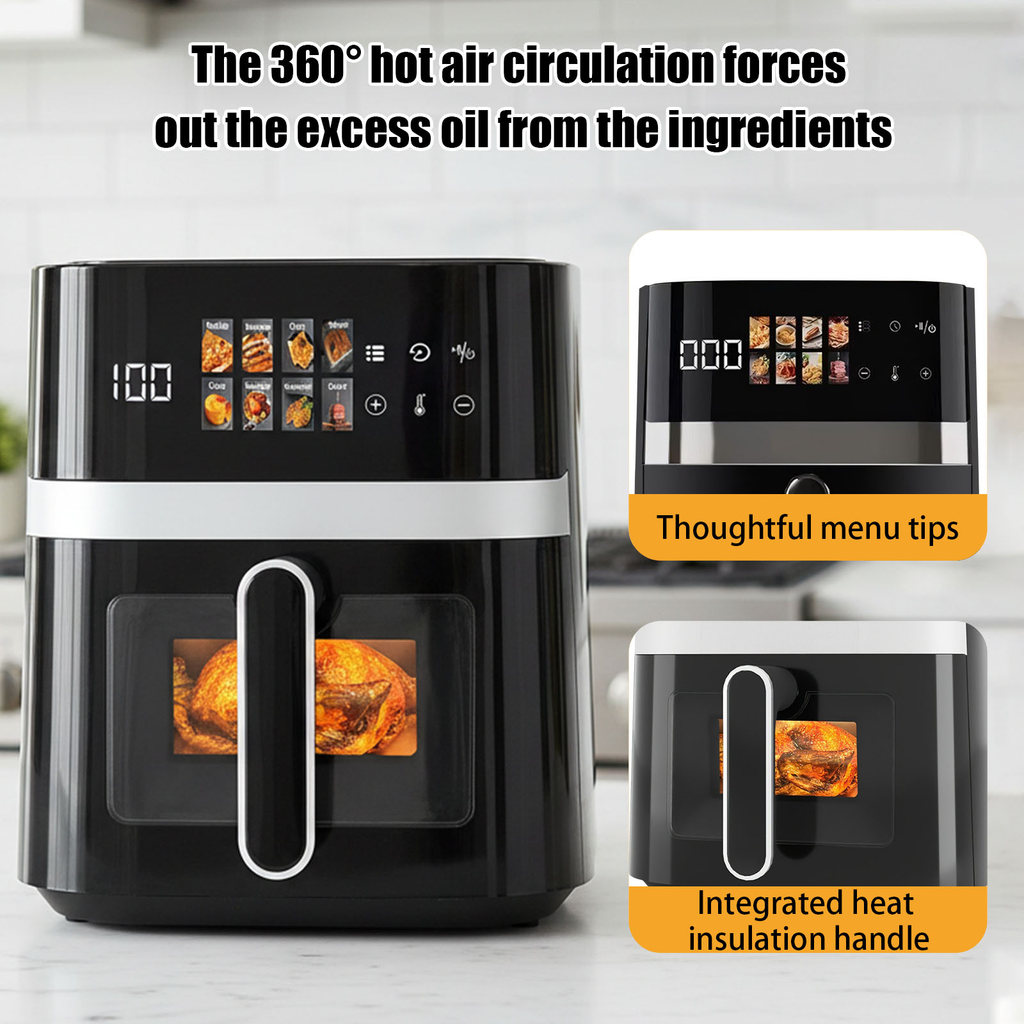 8L Multi-Function Air Fryer Timer & ควบคุมอุณหภูมิสําหรับร้านอาหารในครัว