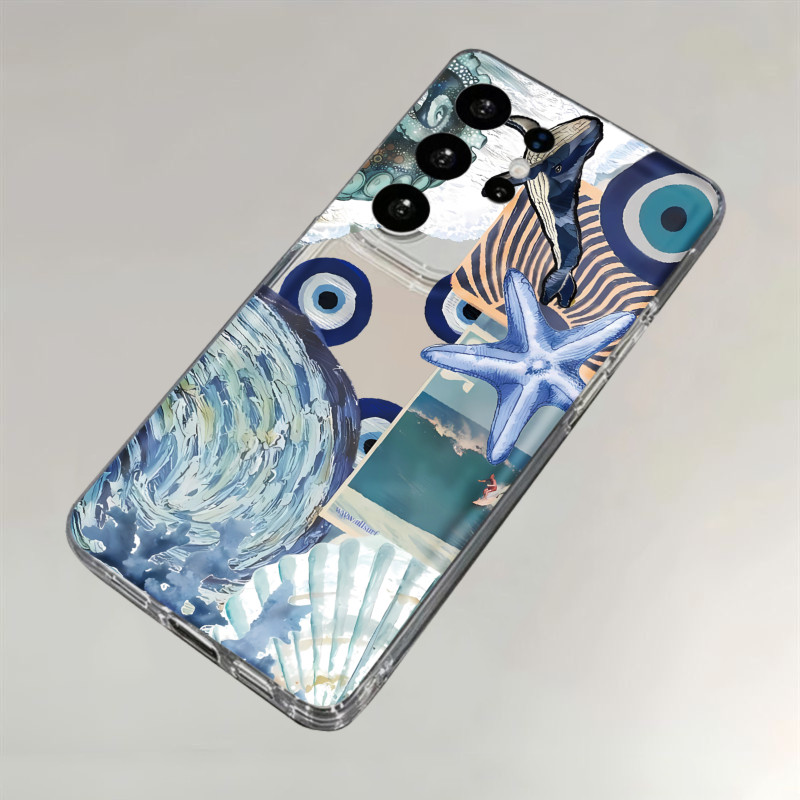 Ocean Waves สําหรับ Samsung 25 Plus กรณี S26 S24 S23 S22 S21 S20 FE Ultra A54 A53 A52 กันกระแทกปกอ่อ
