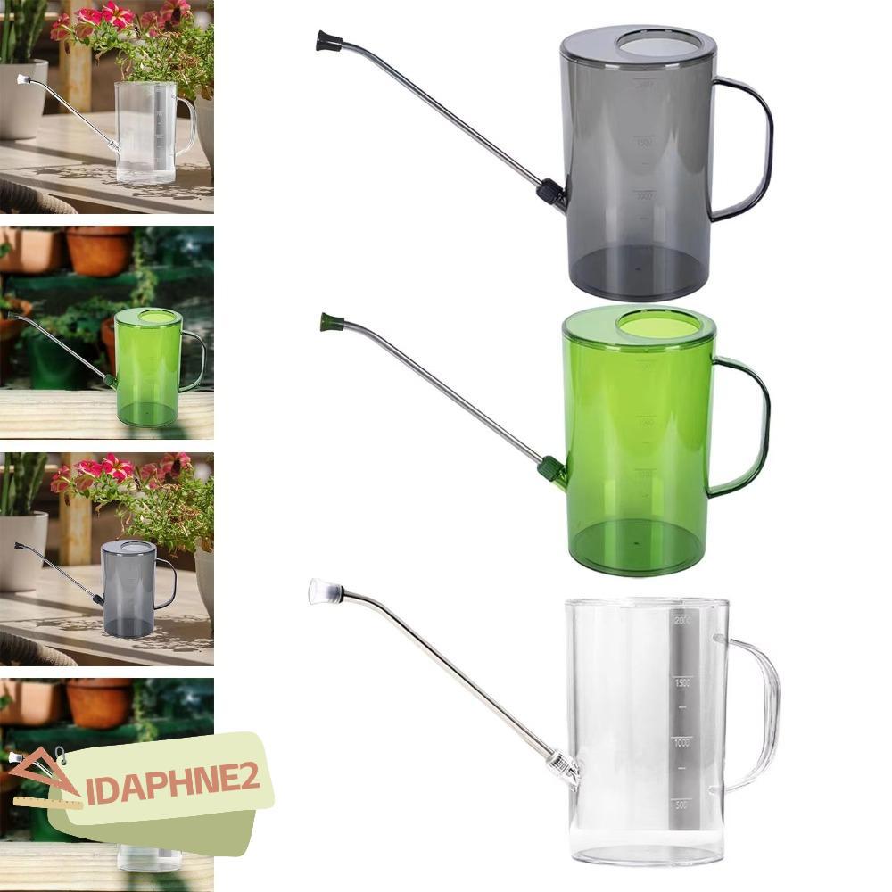 IDAPHNE2 ถังรดน้ํา, 1.5L/2L หัวฉีดยาวสวนรดน้ํา, แบบพกพาพร้อมเครื่องหมายติ๊กสแตนเลสรดน้ํากาต้มน้ําสวนดอกไม้พืช