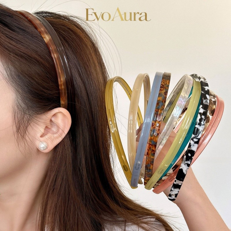 【ไม่เสียทรง】ที่คาดผม acetate โครงลวดความจำ ไม่เจ็บหัว ไม่บีบขมับ กันลื่น กันเหงื่อ