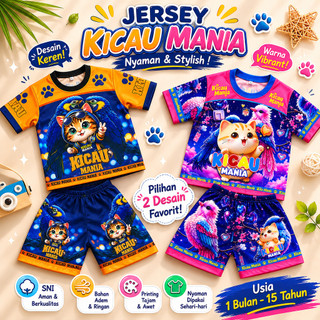 Tokolobo Set KICAU MANIA VIRALL  | Setelan Anak Laki-Laki Perempuan SNI KICAU KICAU Veronika Ko | Bahan Nyaman Printing High Quality