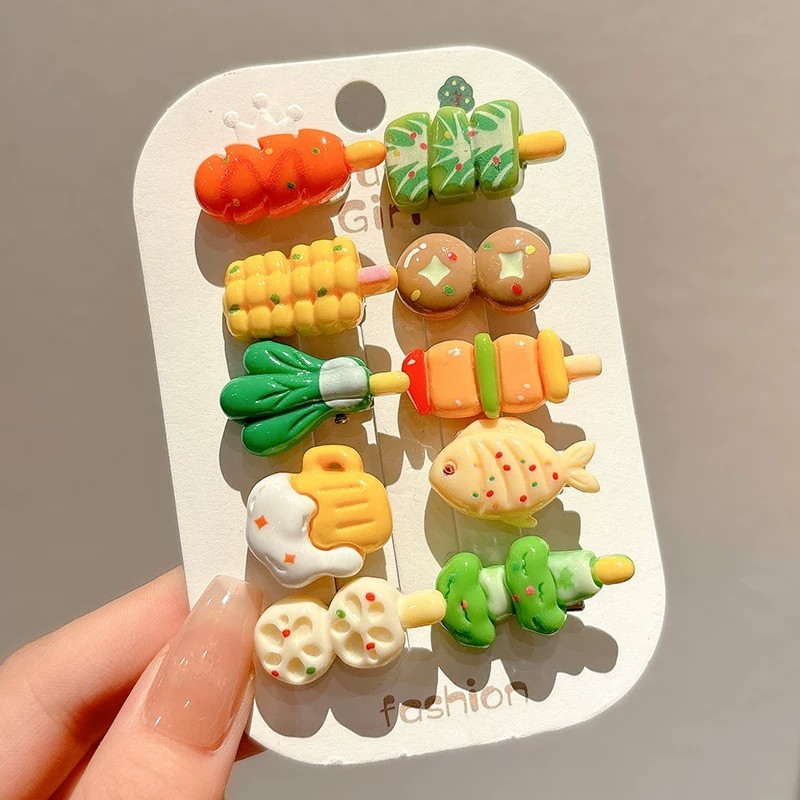 ชุด10ชิ้นจําลองอบสตริง ใบเรียกเก็บเงินเป็ด คลิปเด็กตลกตลกกิ๊บสาวสไตล์ใหม่เรียบด้านข้างกิ๊บผ้าโพกศีรษะ