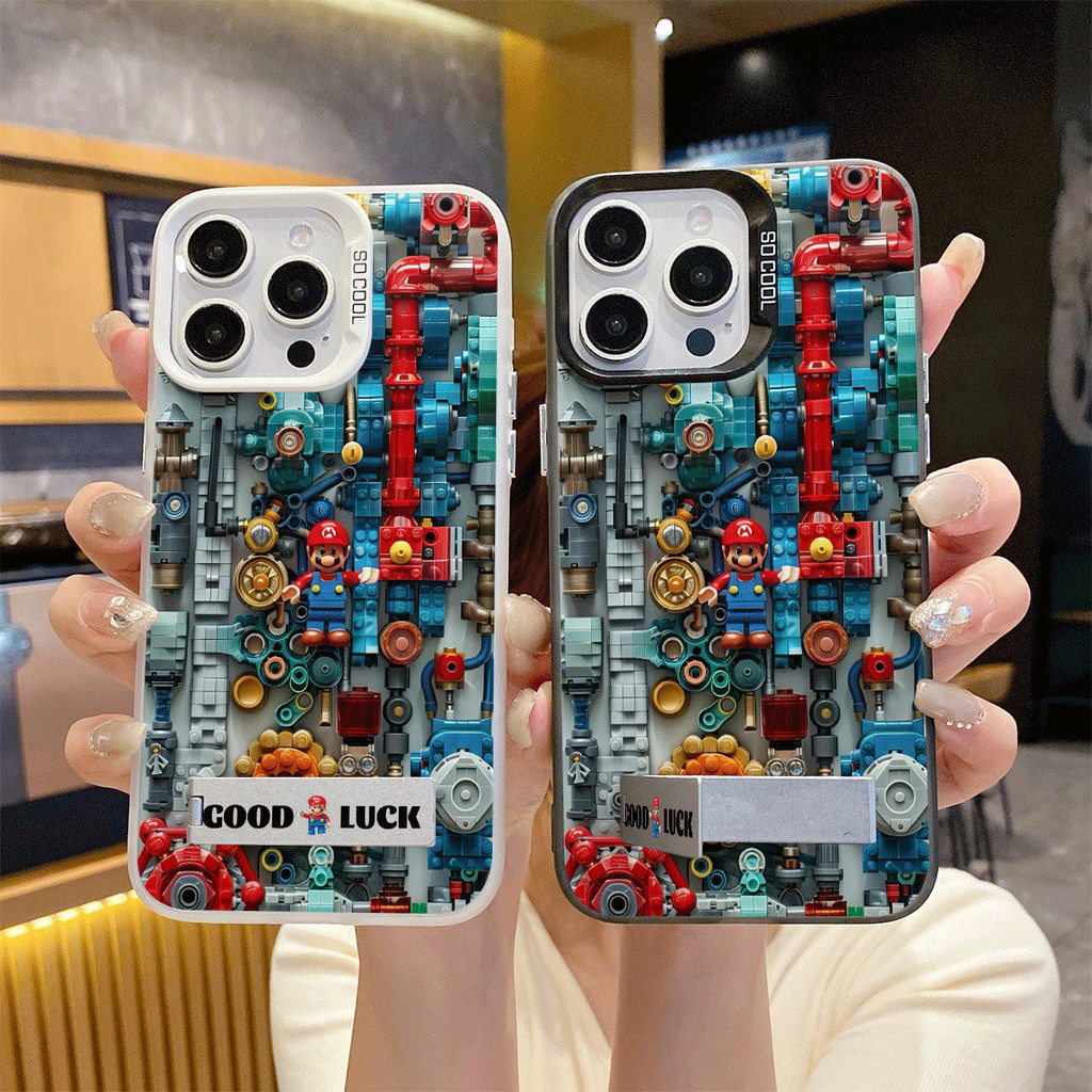 เคสโทรศัพท์แบบมีขาตั้ง เคส Samsung A05 A55 A05s A23 A03 A04s A03 A34 A24 A02s A11 แฟชั่นมาริโอ เส้นด