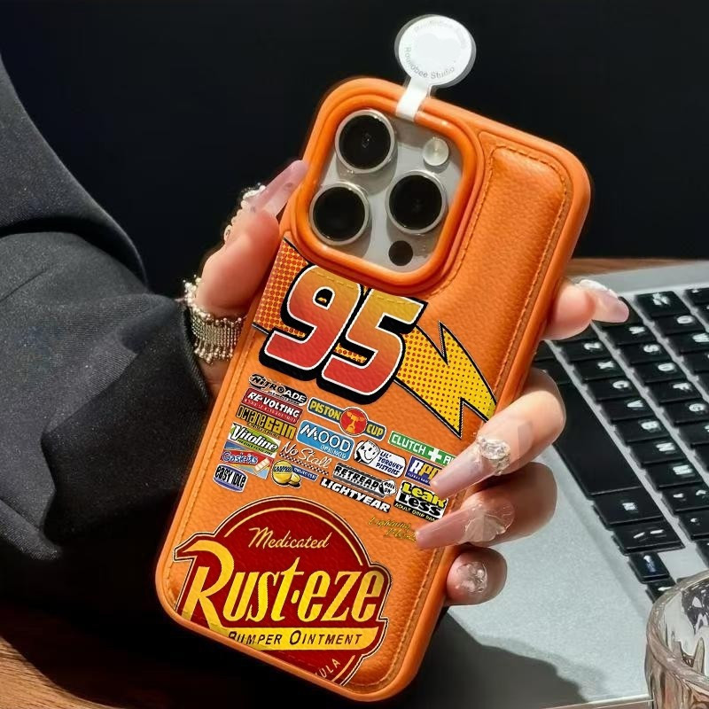 95 Lightning Racing Trend เหมาะสําหรับ iPhone 14 Pro 16 ProMax หนังเปลือก 13 ProMax 7plus 12 ProMax XS 11 15 17 Pro 14 ProMax ถุงลมนิรภัยกันกระแทกป้องกันกรณี