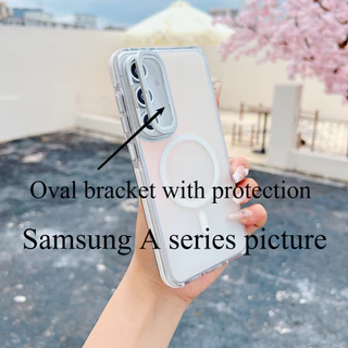 รวมตัวป้องกันเลนส์กล้องเหมาะสําหรับ Samsung S26 S25 S24 S23 S22 Ultra Plus A56 A55 A16 A35 FE A57 A37 A17 Strong Magnetic โปร่งใสรวมโทรศัพท์มือถือกรณี