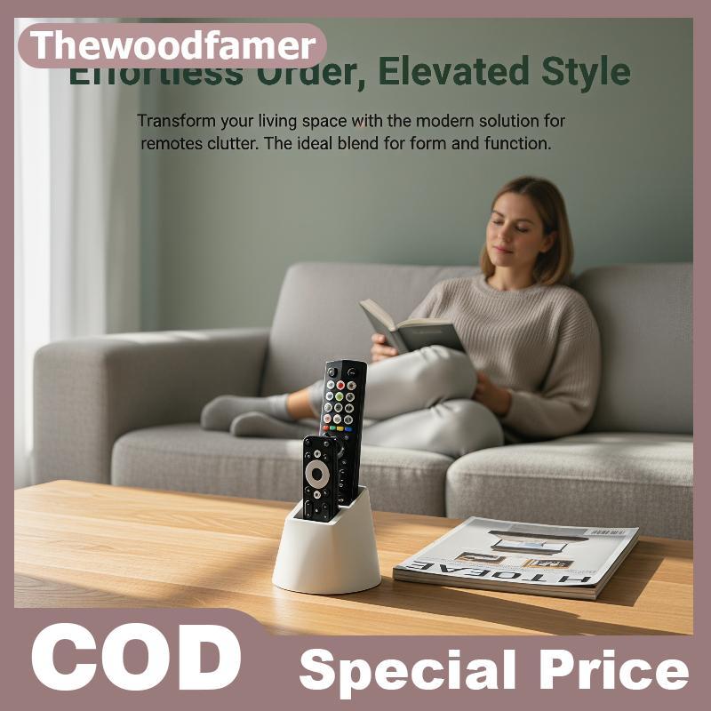Thewoodfamer Desktop TV Remote Organizer พร้อม Dualpartments สําหรับที่มีประสิทธิภาพ Storage Solutio