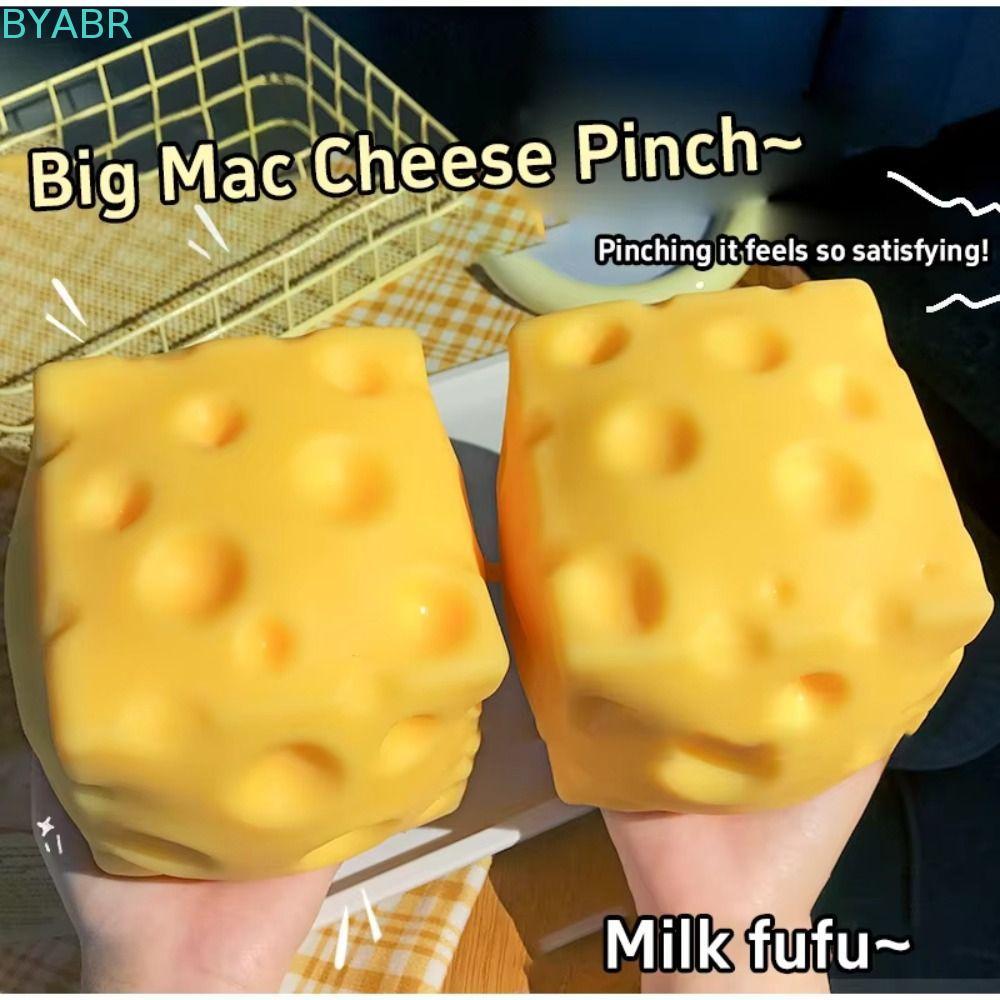 BYABR ของเล่นบีบชีส, ขนาดใหญ่พิเศษ Super Soft Cheese Pinch, นวดของเล่นช้า Rebound เครื่องประดับสีเหลืองช้า Rebound Fidget ของเล่นตกแต่งบ้าน