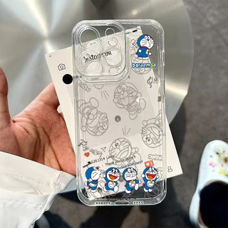การ์ตูนการ์ตูนโดราเอมอนโทรศัพท์มือถือนุ่มเคสใสเข้ากันได้iPhone 7Plus 15Plusพรีเมี่ยม14Plus 13ProMaxแฟชั่น16ProMax 12ProMax Creative 11 XR 17PROกันกระแทกป้องกันกรณี