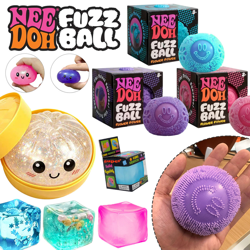 NeeDoh Fuzz Ball Soft Squishy Fidget Squeeze ของเล่นแบบพกพา Sensory Plaything To Calm Irritable ประสาทอารมณ์