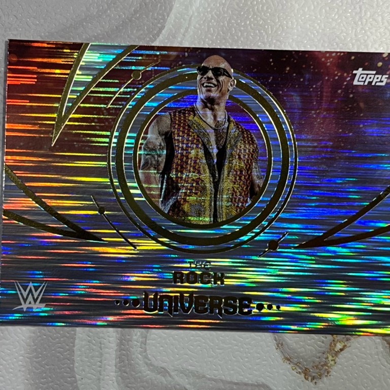 Topps WWE Card The Rock Holo Real not Fake