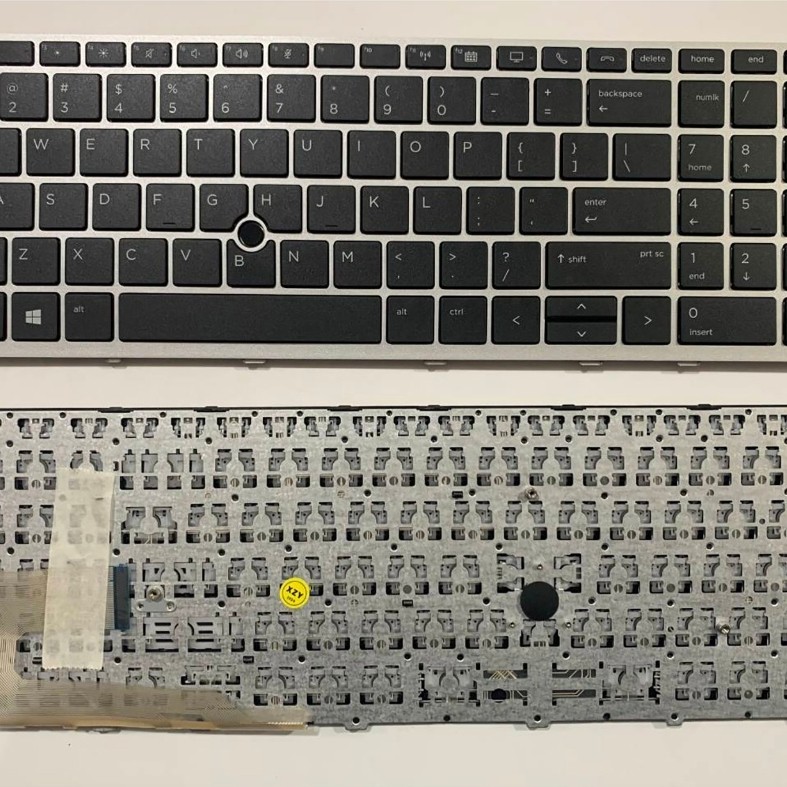US Layout แป้นพิมพ์แล็ปท็อปสําหรับ HP Elitebook 755 G5 850 G5 850 G6 ไม่มีจุดไม่มี backlit Silver