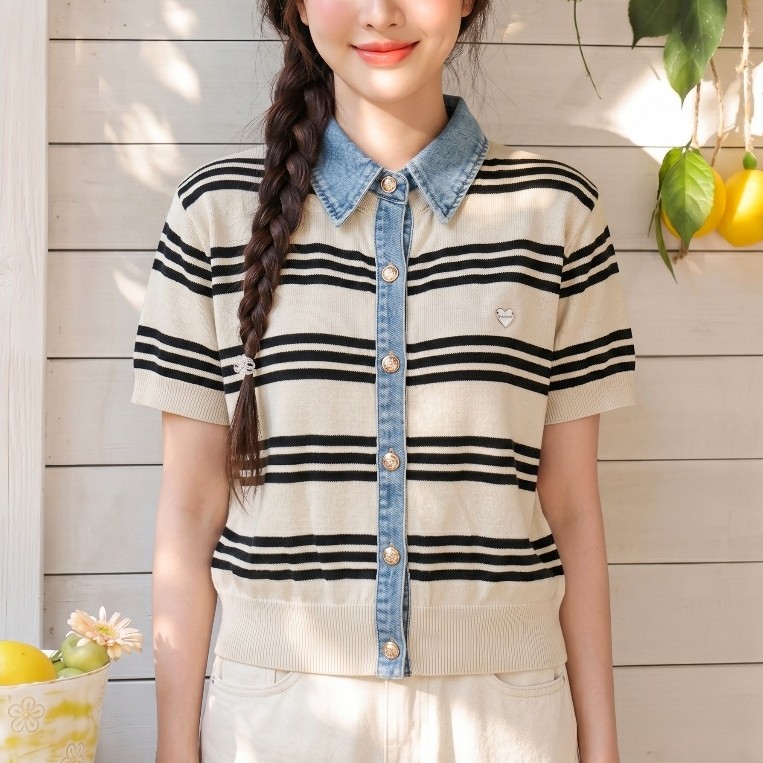[🔥ส่งด่วน - กรุงเทพ] FA2SHOP รุ่น CS287 เสื้อแขนสั้นคอปก กระดุมหน้า