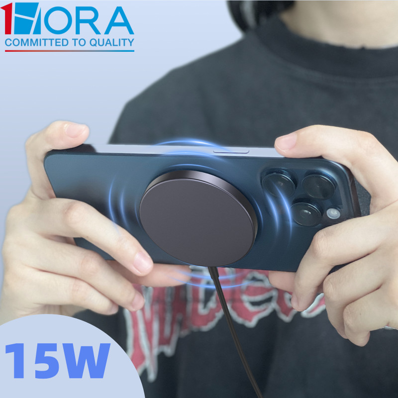 1HORA GAR281 Magnetic Wireless Charger แบบพกพา Mini Induction Charger 15W Fast Charging Ultra-Slim 6