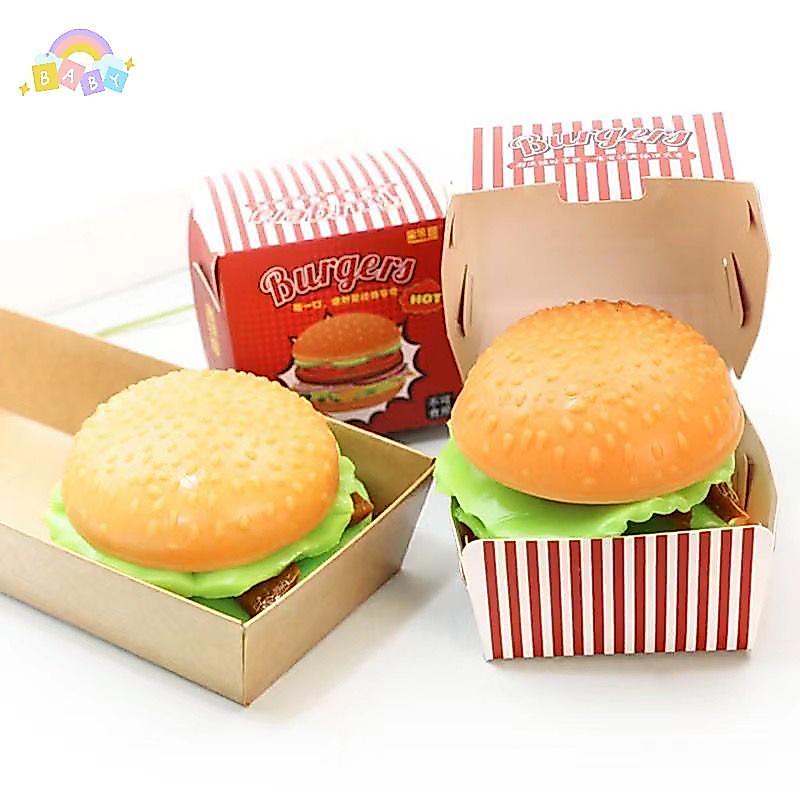 [BB-t] จําลองเบอร์เกอร์ความเครียดบรรเทาของเล่นความเครียด Ball 3D Squishy แฮมเบอร์เกอร์ TPR Dpression