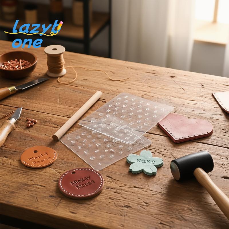 LZ-t] 1 ชุดหนังการพิมพ์ปั๊มเครื่องมือ DIY โปร่งแสง Letter Punch Kit สําหรับ Professional Handmade Cr