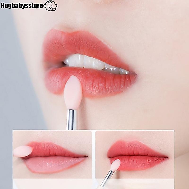 [Hugbabys-t] แปรงทาปากซิลิโคนแบบพกพา 1 ชิ้นพร้อมฝาครอบ Soft Multifunctional Lip Balm Applicator Lipgloss อายแชโดว์แปรงแต่งหน้า