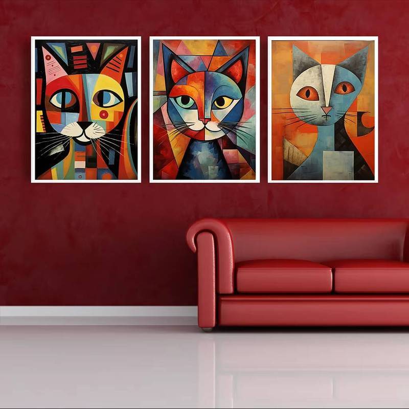 Abstract Wall Art Picasso Style Vintage Canvas Painting Western Poster Prints for Living Room Wall D