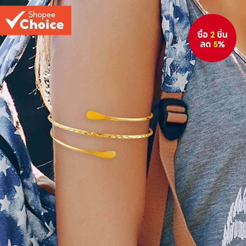 Gold/Silver Punk Armlet Hollow Multi-Layer กําไลข้อมือโลหะเปิดสําหรับงานปาร์ตี้