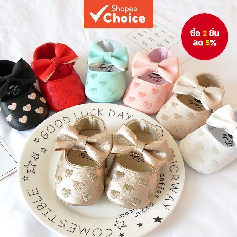 Baby Girl First Walkers - รองเท้าผ้าใบ Soft Sole Bow กันลื่นสําหรับเด็กวัยหัดเดิน 0-18 เดือน