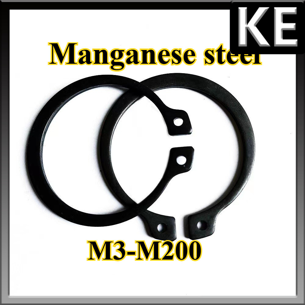นอก/สีดำ แหวนล็อคนอก, แหวนล็อคเพลา แหวนล็อคเพลา 65MN แมงกานีส / Retaining Rings External Type M3-M200 KE-FASTENER