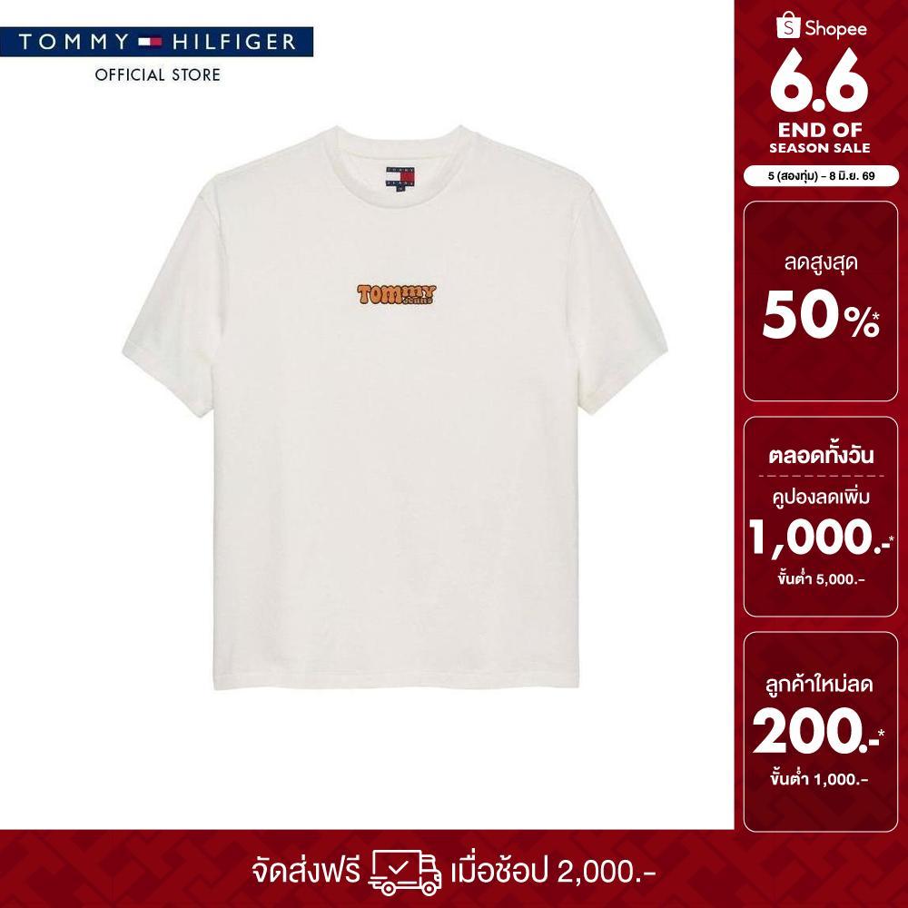 [ลดเพิ่ม 25% โค้ด T3JUNM3R3Y26] Tommy Hilfiger เสื้อยืด ผู้ชาย รุ่น DM0DM22051 YBH - สีขาว ทรง Relaxed