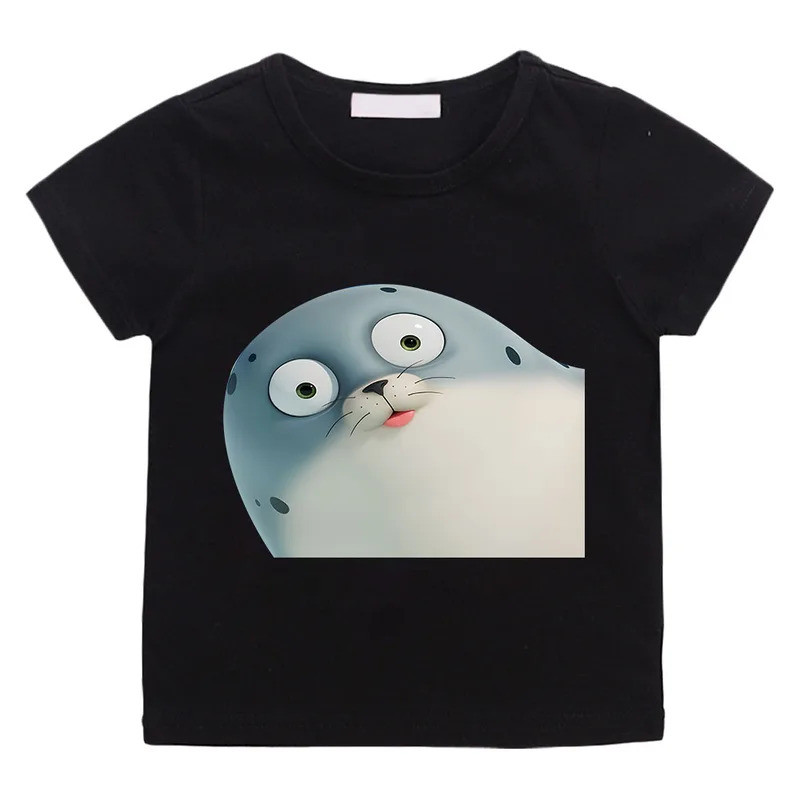 [มีสินค้า] เสื้อยืดลายการ์ตูนสัตว์น่ารัก Sealook สำหรับเด็กชายและเด็กหญิง เสื้อยืดผ้าฝ้ายคุณภาพสูง เ