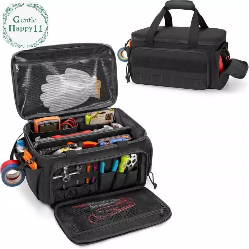 GentleHappy Heavy Duty s กระเป๋าเครื่องมือฐานลื่นอเนกประสงค์สําหรับ Handyman Carpenter ทนทานแบบพกพาเครื่องมือ TH