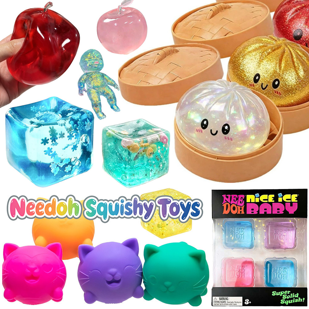 Anti-Stress Needoh Squishy ของเล่น Soft Elastic Squeeze Ball Instant Calm กระเป๋าของเล่นสําหรับเด็กผู้ใหญ่ของขวัญ