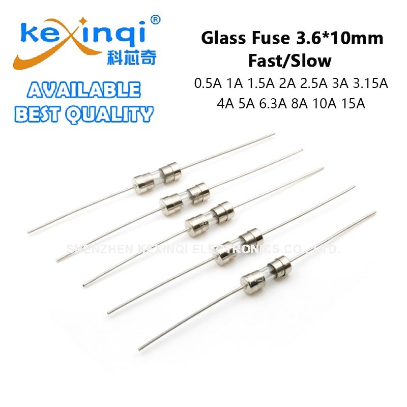 (10 ชิ้น) 3.6*10 มม.Fast/Slow Blow Tube ฟิวส์ 0.5A 1A 1.5A 2A 2.5A 3A 3.15A 4A 5A 6.3A 8A 10A 15A AM