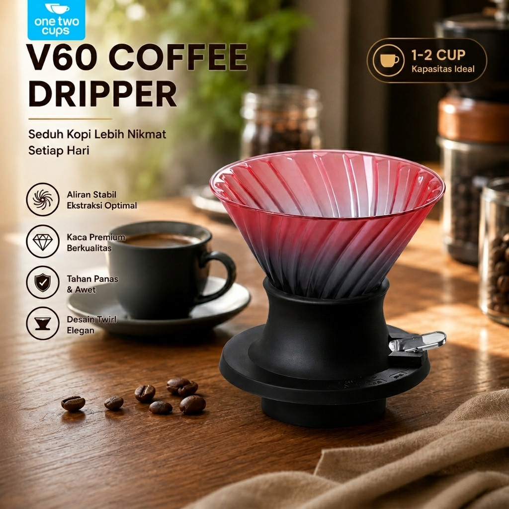AShop Coffee Dripper Manual Glass Coffee Brewing Tool 1-2 ถ้วย