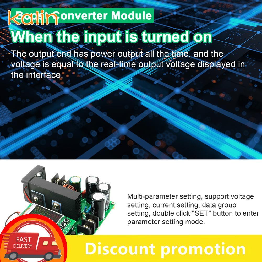 Kalin-th Kalin-th FILFEEL 900W Boost Converter โมดูลแรงดันไฟฟ้ากระแสคงที่พร้อมจอแสดงผล TFT ขนาด 1.77