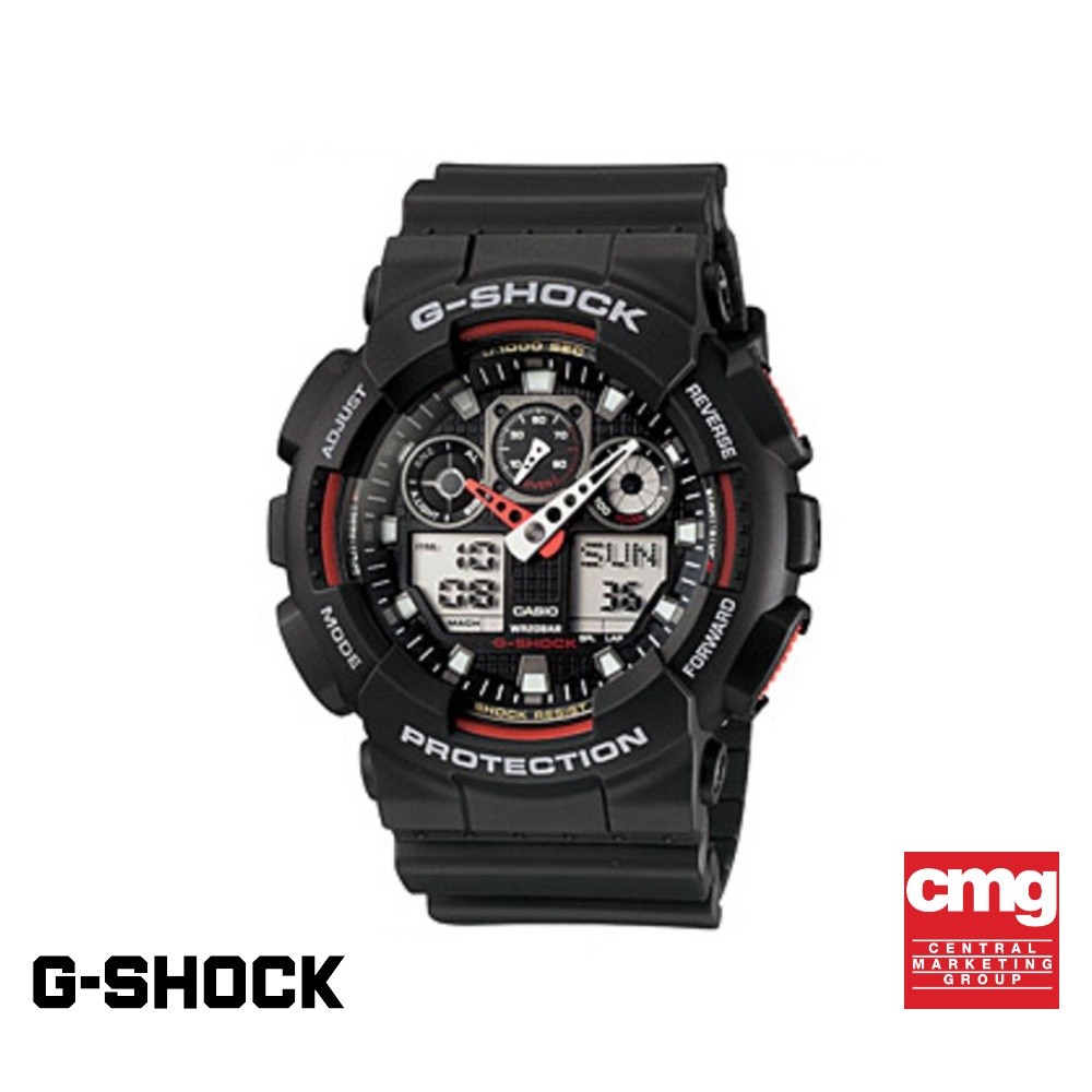 CASIO นาฬิกาข้อมือผู้ชาย G-SHOCK YOUTH รุ่น GA-100-1A4DR วัสดุเรซิ่น สีดำ