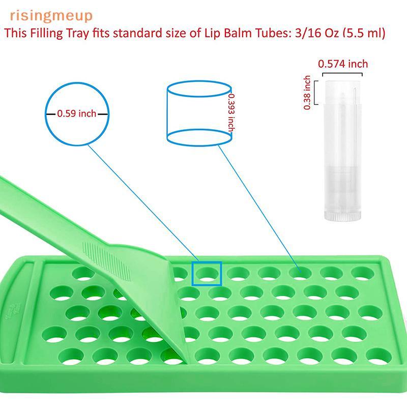 [risingmeup] 2 ชิ้น/เซ็ต Diy Lip Balm Lip Gloss Crafting Kit Wax เทถาดไม้พาย Scraper Set ใหม่