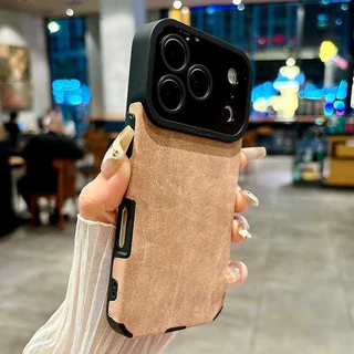 หนังหรูหรา Lambskinเคสโทรศัพท์กันกระแทกสําหรับiPhone 17 16 Pro Max Air 15 14 13 12 11 Pro XS Max X XR 7 8 SE2 Matte Cove
