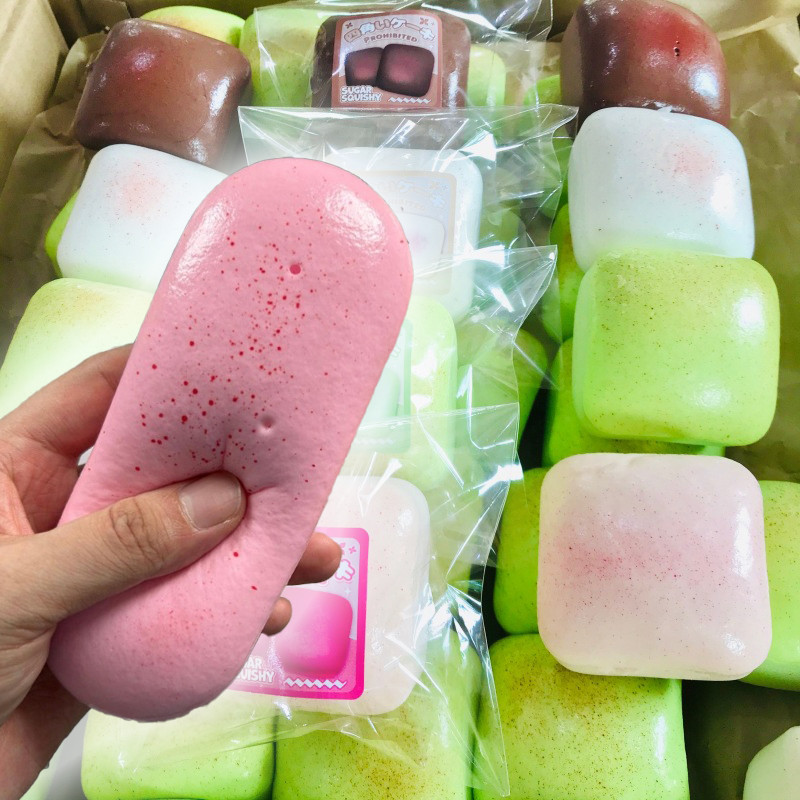 Sugar Toast Squishy อาหาร ASMR ของเล่นช้า Rebound Cube บีบของเล่นสําหรับของขวัญเด็ก