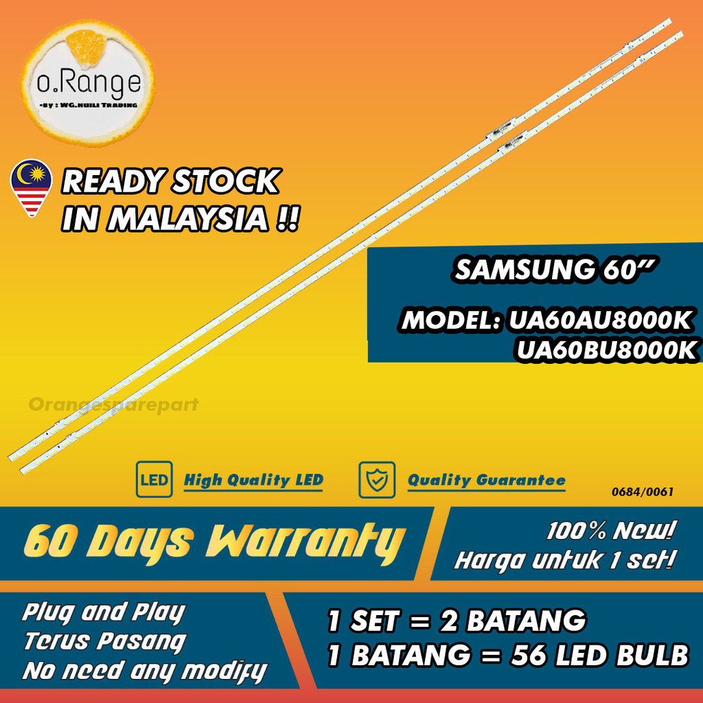 BACKLIGHT(TV UA60AU8000K/UA60BU8000K LIGHT) 60" SAMSUNG 60 INCH LED TV BACKLIGHT Mla9 " ( ไฟ)