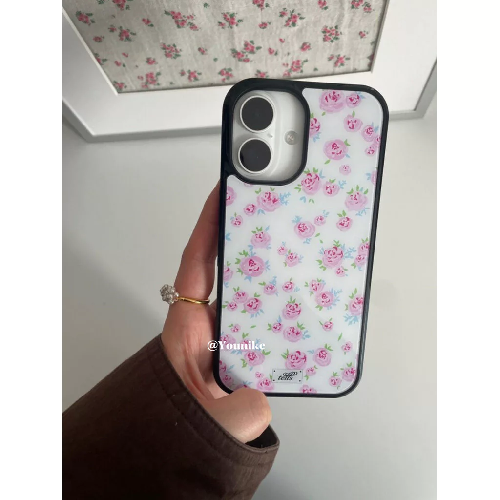 สาวหัวใจดอกไม้ขนาดเล็กสไตล์เกาหลี ins ฤดูร้อนโรแมนติกกันลื่นเหมาะสําหรับ iphone17pro/17promax เคสป้องกัน Apple 16 เคสโทรศัพท์ 16promax เคสป้องกัน 15/13/14 เคส 11/12/12promax