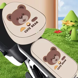 ผ้าคลุมเบาะจักรยานไฟฟ้า HMILON, หนัง PU กันน้ํา E-bike ที่หุ้มเบาะ, การ์ตูนพิมพ์กันลื่นกันแดดผ้าคลุมเบาะสกู๊ตเตอร์ทุกฤดูกาล