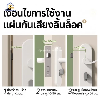 Enjoymore แผ่นซิลิโคนกันกระแทกประตู ลดเสียงเปิดปิดประตู ไม่กวนใจลูกน้อยตอนหลับ