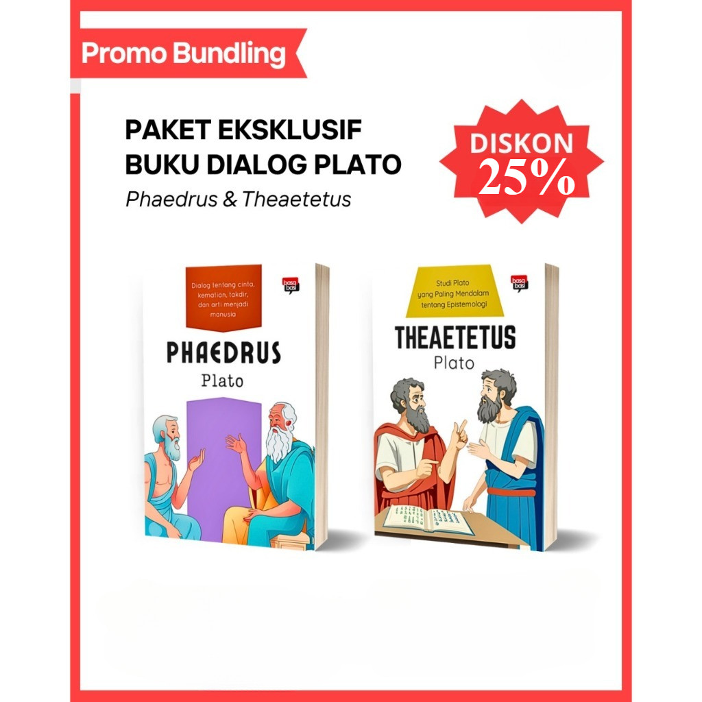 หนังสือโลโก้ - แพ็คเกจพิเศษของหนังสือบทสนทนา Plato: Pheedrus & Theatetus - ปรัชญาของ Plato - Basabas