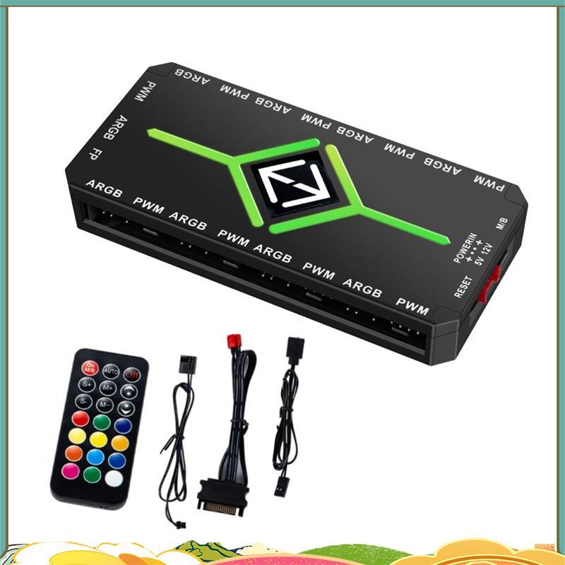 5V 3 Pin ARGB Controller Cooling 4 Pin PWM พัดลม Hub PWM ARGB พัดลม Hub สําหรับ 5V แอดเดรส ARGB คอมพ