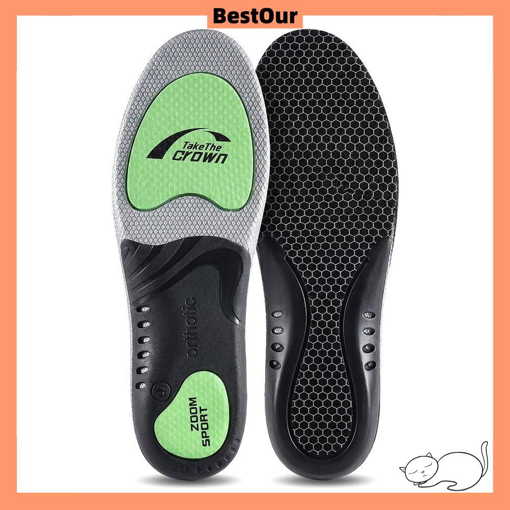 BESTOUR Arch Support Insoles, Pain Relief Odor-Resistant Sports Insoles, Premium Fatigue Reduction Shock-Absorbing ยืดหยุ่นสูงฟิตเนสการฝึกอบรม Insoles เดิน